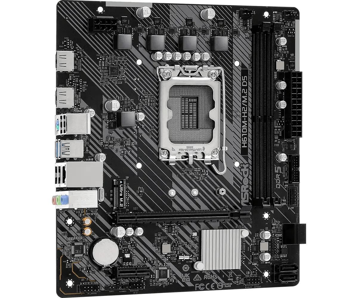 ASRock H610M - H2/M.2 D5 LGA1700 Socket Intel Motherboard | 90 - MXBML0 - A0UAYZ - Vektra Computers LLC ASRock H610M - H2/M.2 D5 LGA1700 Socket Intel Motherboard | 90 - MXBML0 - A0UAYZ - Vektra Computers LLC